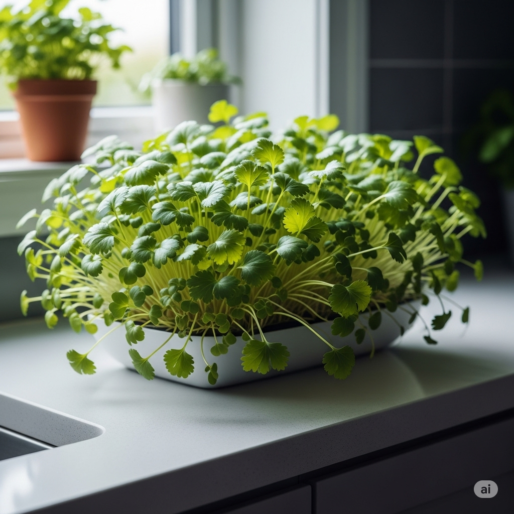 How to Grow Coriander Microgreens on Your Countertop - Home Garden Tips