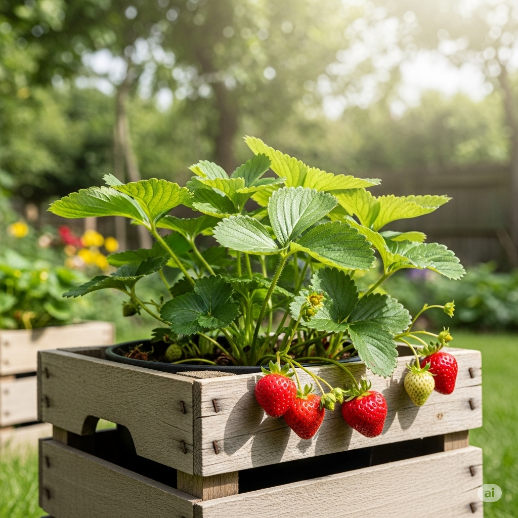 DIY Balcony Berry Boxes Using Wooden Crates - Home Garden Tips