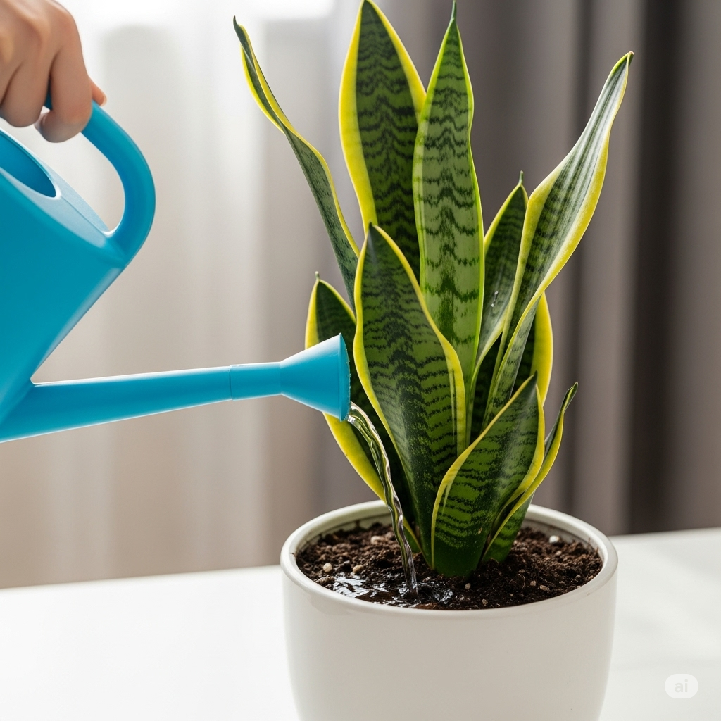 Picture of Watering Hacks for Snake Plants: Less Is More - Home Garden Tips