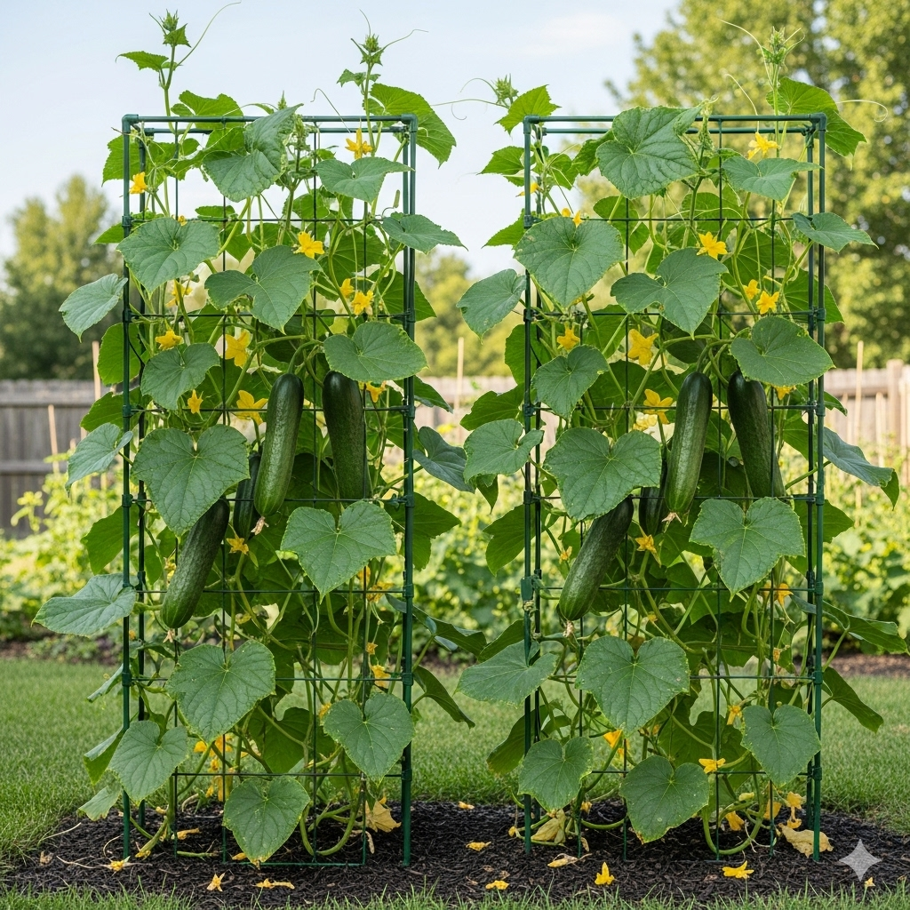 MQFORU 2 Packs Raised Garden Bed Tomato Planter with Trellis, 57