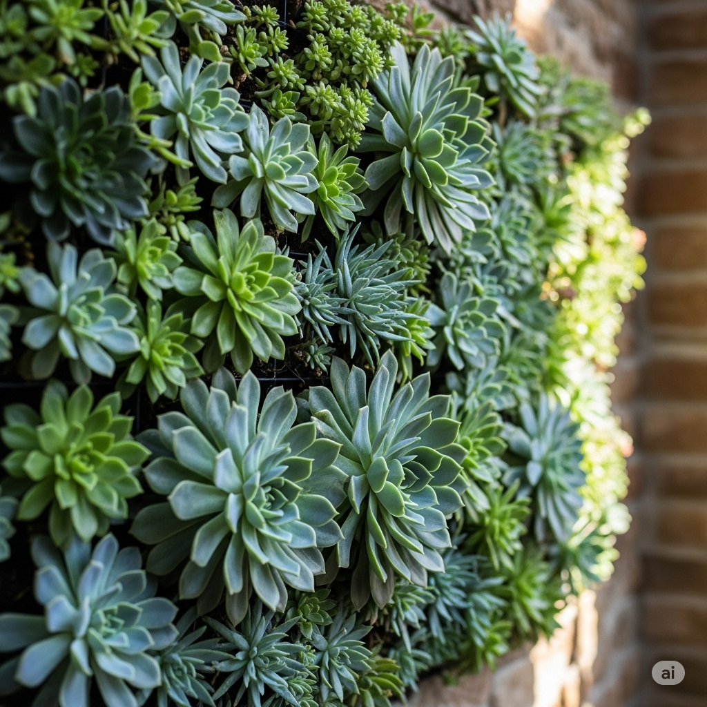 A closer look at Wall-Mounted Succulent Gardens Urban