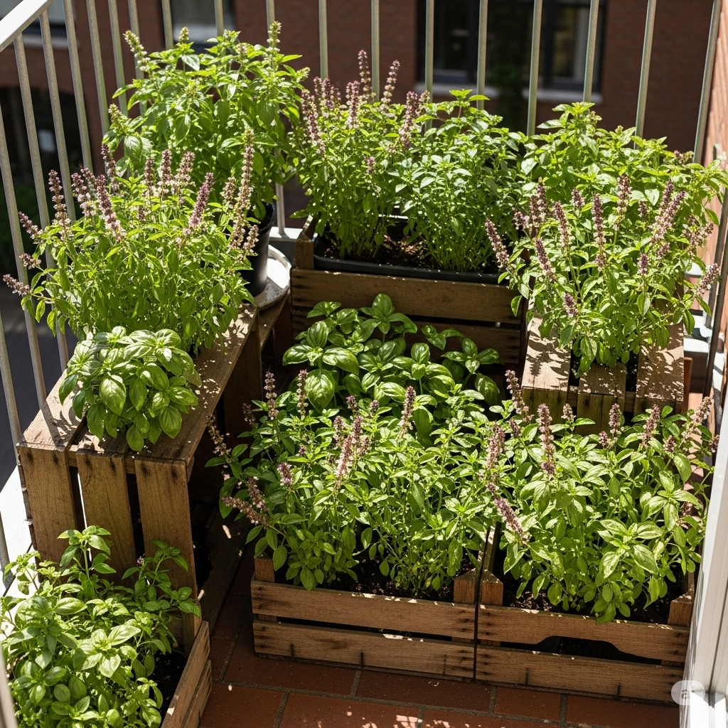 How to Grow Fresh Basil in Crates on Your Balcony - Home Garden Tips