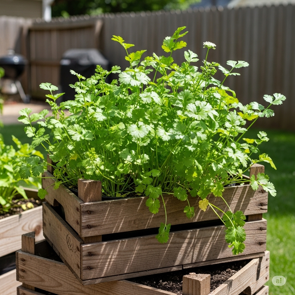 Cilantro in Crates: A Backyard Garden Essential - Home Garden Tips