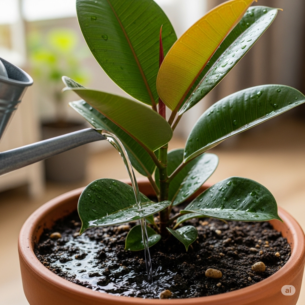 Rubber Plant Root Health: What Proper Watering Looks Like - Home Garden ...