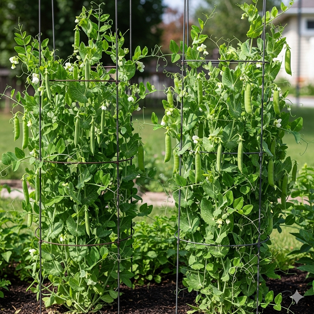 Treillises Metal Net Trellises That Keep Pea Vines Upright - Home Garden Tips